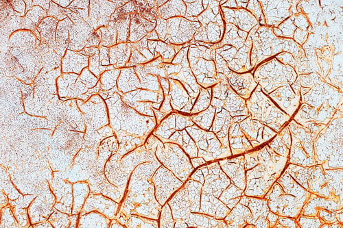 Preview: Rusty metal abstract background. Texture of an old grunge metal plate with cracked paint.