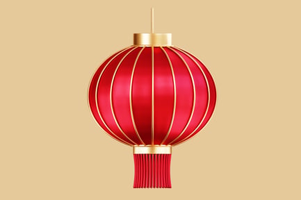 Preview: Gold-striped cylindrical lantern with tassel