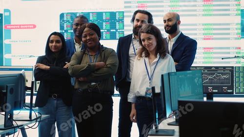 Preview: Professional forecast affiliates group posing in monitoring room