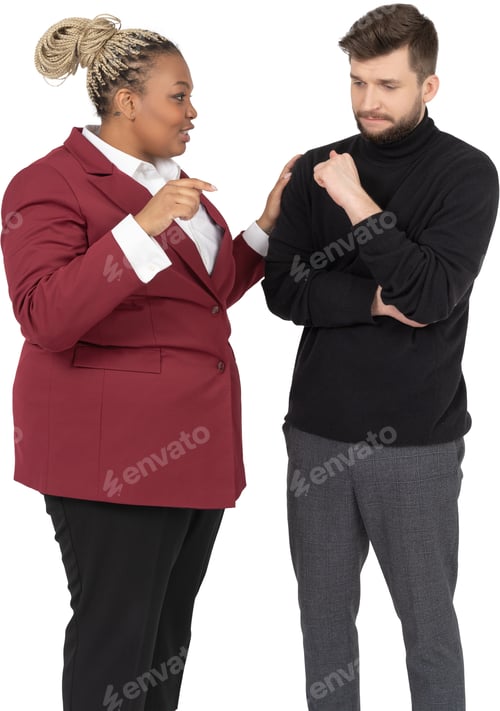 Preview: a man and a woman standing next to each other with their arms crossed