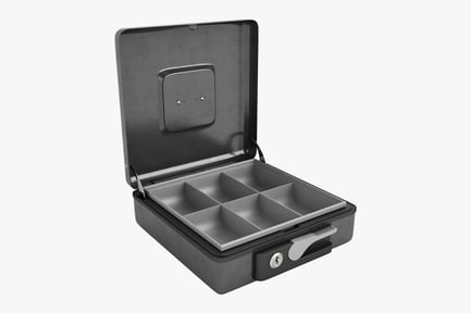 Preview: Open Steel Cash Box with Coin Tray