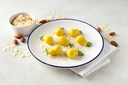 Preview: Concept of tasty sweet food, tasty marzipans