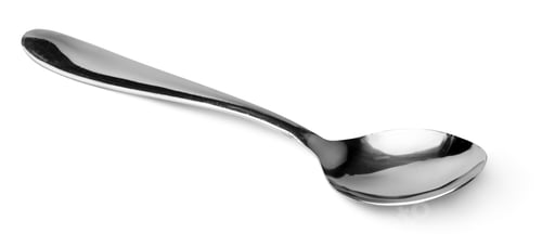 Preview: Silver spoon isolated on white background close up