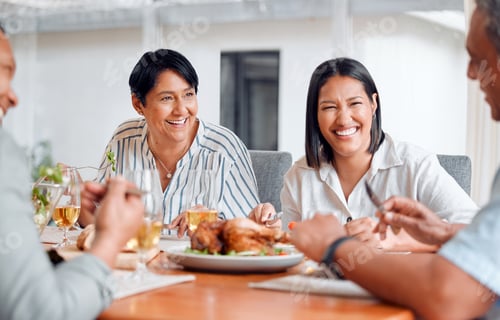 Preview: We always have the best time together. Shot of a family having lunch together at home.