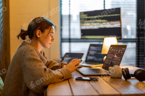 Preview: Woman works from cozy home office