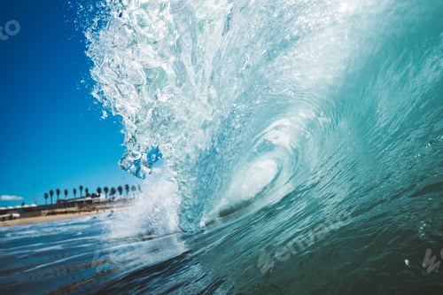 Preview: Gorgeous view of a bright blue sea with vicious tides rising and falling on themselves