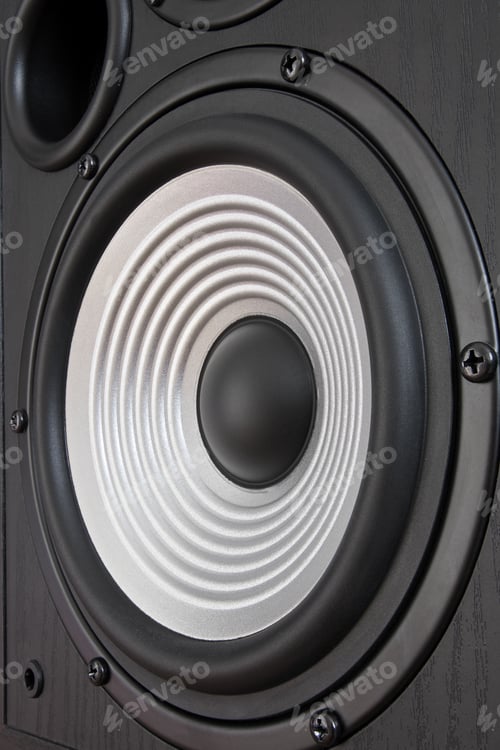 Preview: Monitor speakers close-up object.