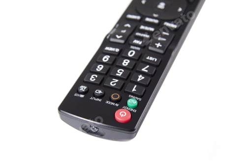 Preview: Closeup of frontal part of remote control for tv