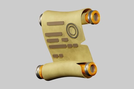 Preview: Ancient game map scroll prop