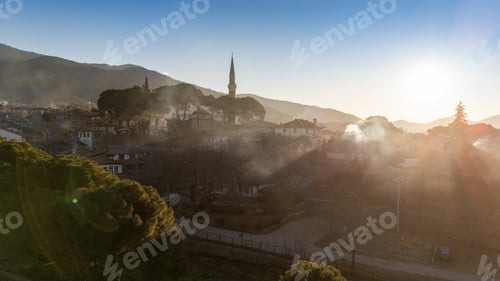 Preview: Architecture stone buildings, traditional Turkish village houses in touristic place Birgi, Izmir.