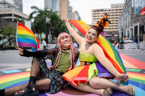 Preview: Portrait of confident LGBTQ people posing proudly during Pride Month.