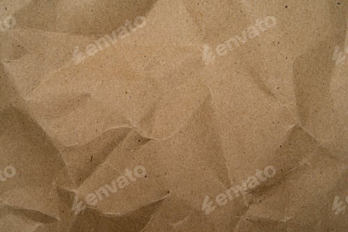 Visualização: Fundo de textura de papel reciclado. Forma abstrata de papel kraft velho amassado