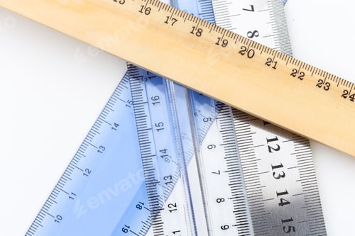 Preview: Set of measuring rulers isolated on white background