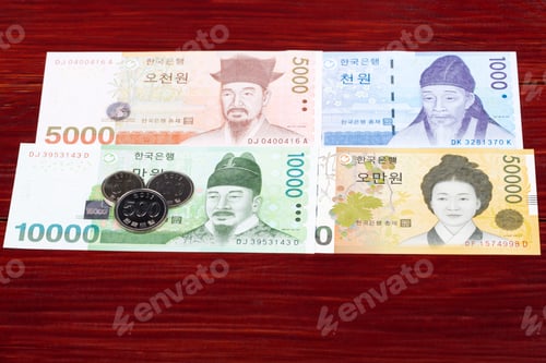 Preview: South Korean money - coins and banknotes