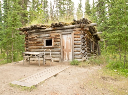Preview: Old traditional Yukon log cabin Canada