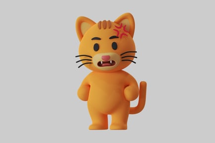 Preview: Cartoon angry orange cat