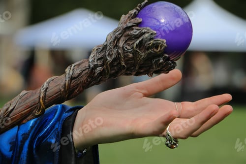 Preview: Sorcerer’s staff over open palm used in witchcraft libations and Pagen ceremonial festivals.