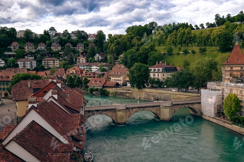 Preview: View of a historic bridge spanning a river in Bern, Switzerland