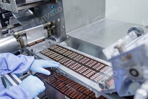 Preview: Automated Pharmaceutical Tablet Packaging and Production Line in Modern Manufacturing Facility