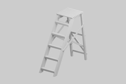Preview: White step ladder with platform