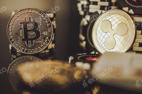 Preview: Golden BTC Bitcoin and XRP Ripple Coins