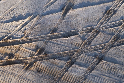 Preview: View of tire tracks on the ground