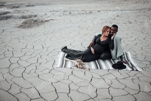 Preview: Young beautiful interracial millennial couple expecting a baby.