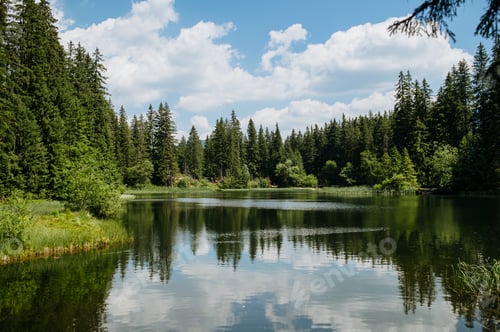 Preview: A beautiful landscape of mountain lake in Slovak Tatras on summer sunny day.
