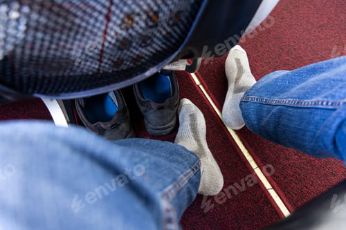 Preview: AIrplane passenger removed shoes in cabin to relax feet during long haul flight