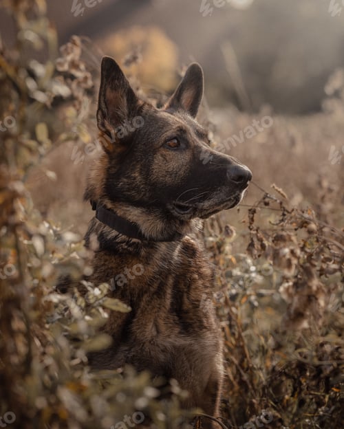 Preview: German shepherd dog in a grassy field