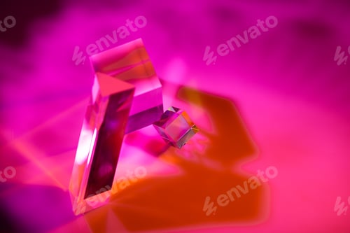 Preview: Glass crystal prism. Multicolor light effect