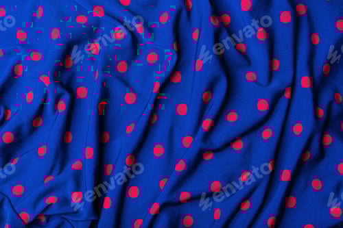 Preview: Bright Blue Fabric with Fun Pink Polka Dots