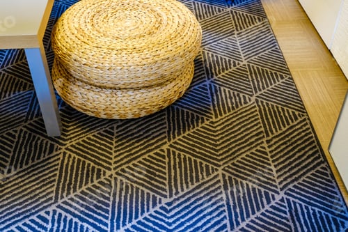 Preview: Beautiful Spherical Wicker Chairs-Pillows And Tables In An Empty Stylish Restaurant
