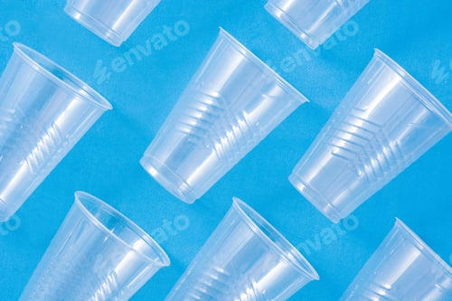Preview: Disposable waste plastic cups pattern