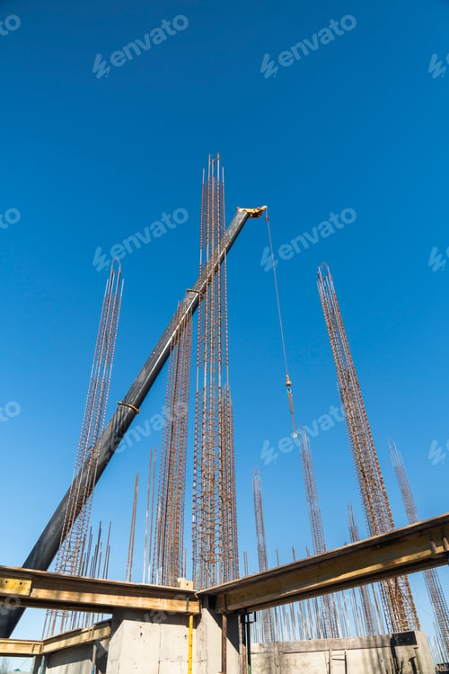 Preview: View of a large construction site with buildings under construction residential homes