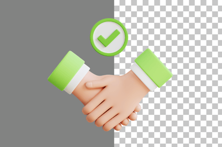 Preview: Handshake of Business Partners Successful Deal 3D Icon