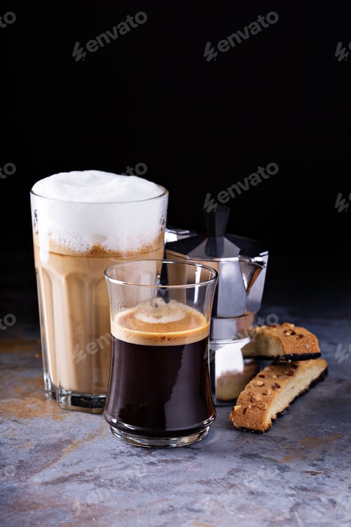 Preview: Coffee latte, black espresso and viennese coffee