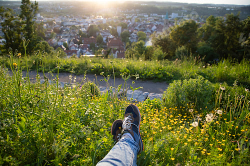 Preview: Tourist enjoy beautiful city view in the sunset