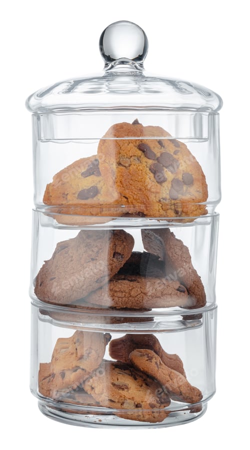 Preview: Glass storage jar for cookies isolated on white