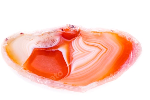 Preview: Macro mineral orange agate in crystals on white background