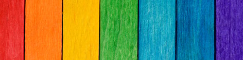Preview: Wooden rainbow banner.