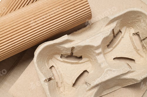 Preview: The concept of recycling kraft cardboard. Smart use of resources.