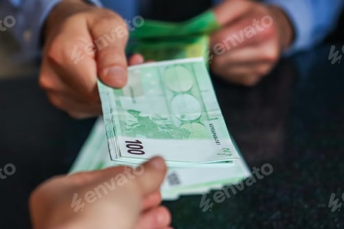 Preview: Money. Hands holding money, euro, euros, counting money, saving currency,give money ,cash, hundreds,