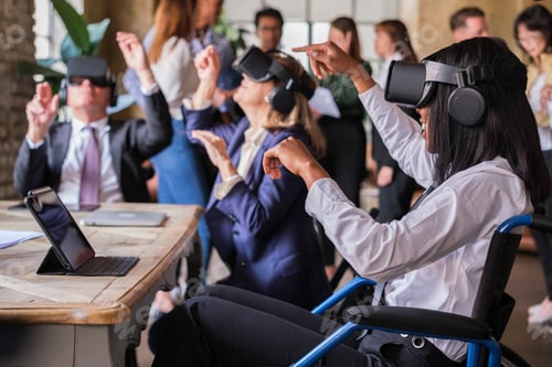 Preview: Workers of a technology company implementing virtual reality in their work