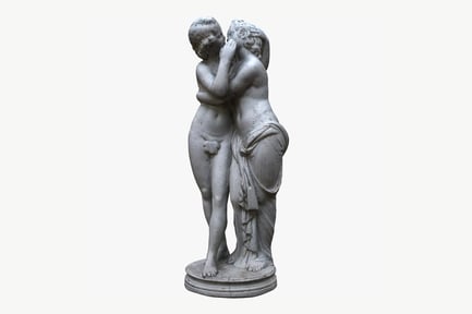 Preview: Amor and Psyche Kiss Sculpture, Antique Marble Finish