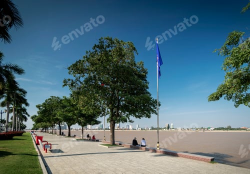 Preview: sisowath quay public riverside park in downtown phnom penh cambodia