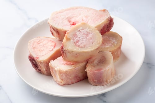 Preview: Beef bone marrow isolated on white background,