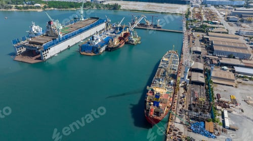 Preview: Oil tanker ship at dry dock concept maintenance service. working at dry dock. Insurance