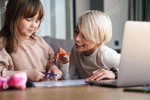 Preview: Mother helping her daughter with her homework