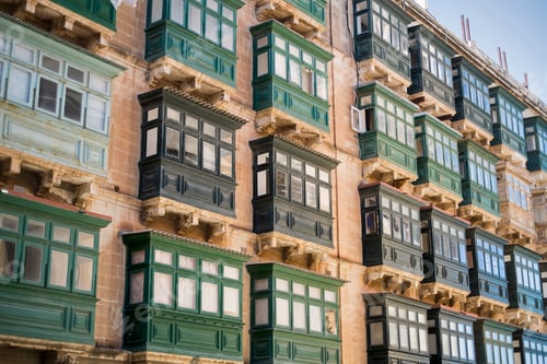 Preview: Typical balconies, Valletta, Malta